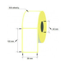 Self-adhesive thermal labels 58x100mm, 500 pcs.