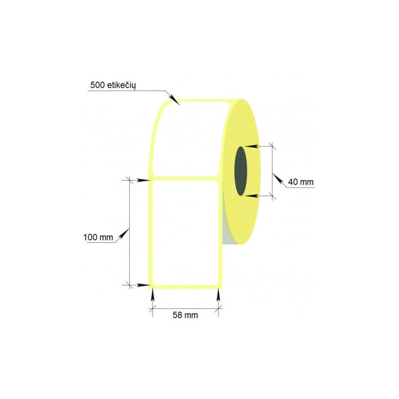 Lipnios termo etiketės 58x100mm, 500 vnt.