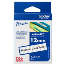 OEM Brother TZe-131 Black on Clear, 12mm x 8m