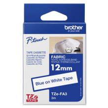 OEM tape Brother TZe-FA3 blue on white, 12mm x 3m OEM tape Brother TZe-FA3 blue on white, 12mm x 3m