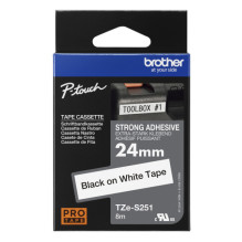 OEM Brother TZE-S251, 24mm. (Balta / Juoda) OEM Brother TZE-S251, 24mm. (Balta / Juoda)