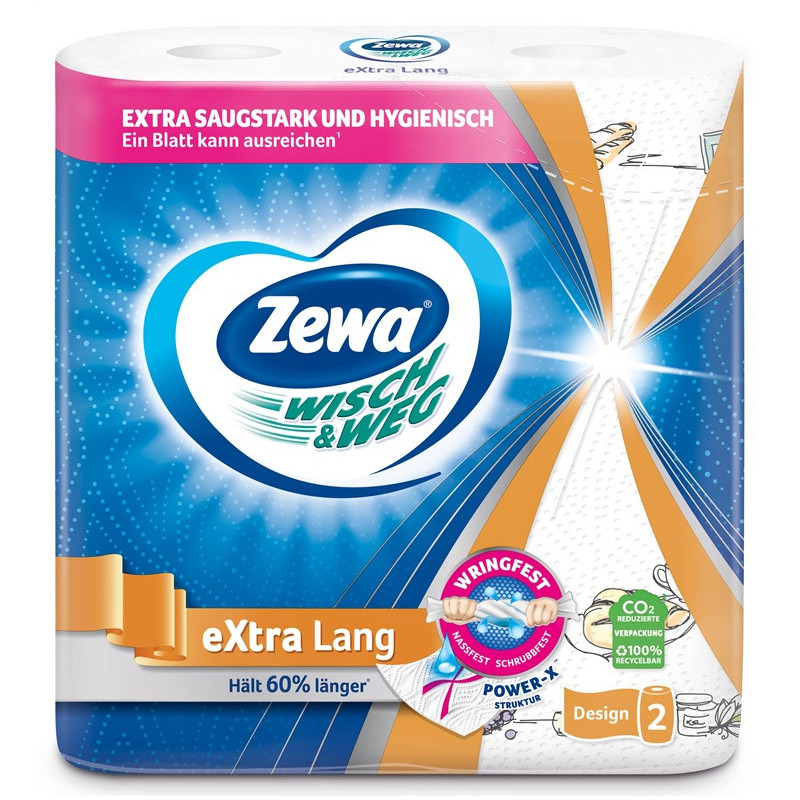 PAPER TOWEL ZEWA W W DESIGN 2 PCE