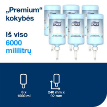 Skystas muilas Tork Premium plaukams ir kūnui, S1, 1 l. Skystas muilas Tork Premium plaukams ir kūnui, S1, 1 l.