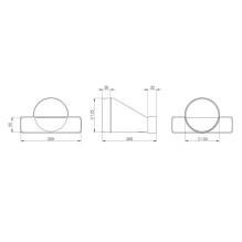 Ventiliacijos perėjimas EUROPLAST, 220 x 55 mm, D125