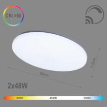 Šviestuvas plafonas Tope Sopot, 2x48W, LED, Ø585mm Šviestuvas plafonas Tope Sopot, 2x48W, LED, Ø585mm