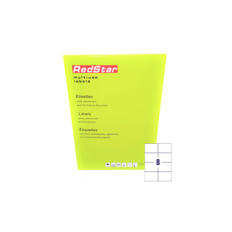 RedStar Adhesive Paper A4, 8 labels, 100 sheets