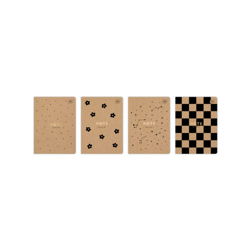 Notebook with grid A5, 60 sheets, krafts