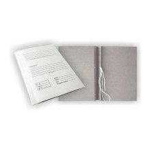 SMLT folder, archival, A4 4cm, 300 g., with 2 drawstrings, with print, white, cardboard