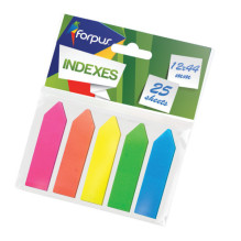 Plastikiniai Indeksai Rodyklės Forpus, 12x44mm, spalvoti (5x25) Plastikiniai Indeksai Rodyklės Forpus, 12x44mm, spalvoti (5x25)