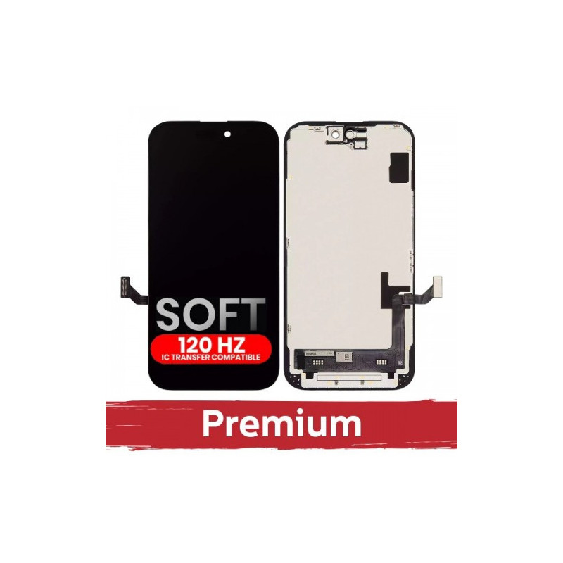 Ekranas skirtas iPhone 15 juodas (SOFT OLED / Stable 120Hz / Premium) *Self-Diagnosable*