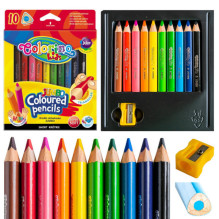 Spalvoti pieštukai Colorino Kids JUMBO, trikampiai 10 spalvų Spalvoti pieštukai Colorino Kids JUMBO, trikampiai 10 spalvų