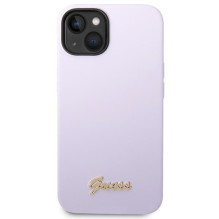 Guess Silicone Vintage Gold Logo Case for iPhone 14 / 15 Plus - Purple