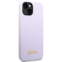 Guess Silicone Vintage Gold Logo Case for iPhone 14 / 15 Plus - Purple