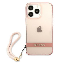 Guess Translucent Stap Case for iPhone 13 Pro Max - Pink
