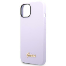 Guess Silicone Vintage Gold Logo Case for iPhone 14 / 15 Plus - Purple