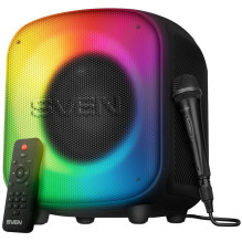 Speaker SVEN PS-555, black, power output 65 W (RMS), TWS, Bluetooth, USB, microSD, RC, lithium battery
