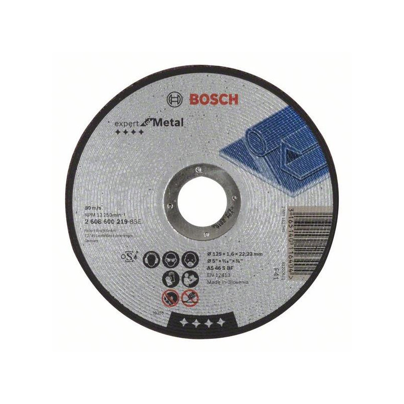 CUTTING DISC 125X22X1,6 MM, FOR METAL