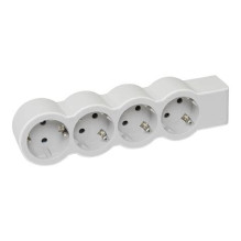 4-way extension cord with grounding Legrand 694575 (without cord, white)