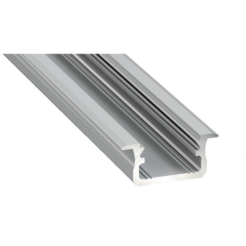 Aluminum anodized profile for Lumines LED strips (recessed, gray, 2m)