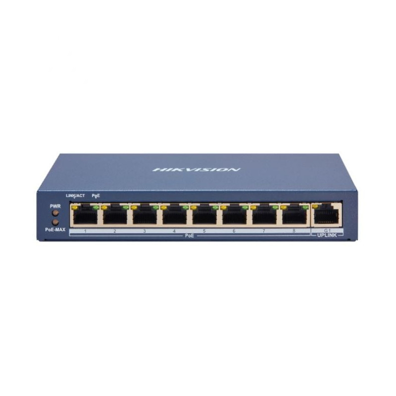 9 prievadų, 8 PoE prievadų komutatorius Hikvision DS-3E1309P-EI