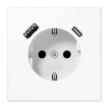 Kištukinis lizdas su USB+USB-C JUNG LS1520-15CAWW (baltas, 16A / 250V)