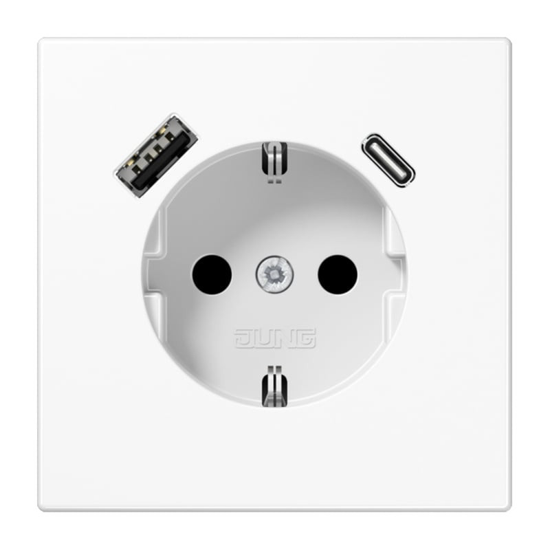 Socket with USB+USB-C JUNG LS1520-15CAWW (white, 16A / 250V)