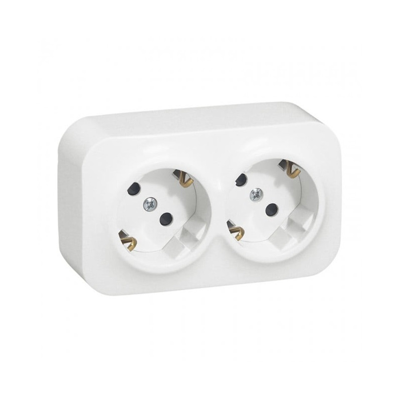 Double surface-mounted socket outlet with grounding Forix Legrand 782413