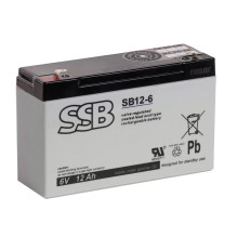 Akumuliatorius (AGM) SSB SB (12Ah, 6V, F1, VRLA)