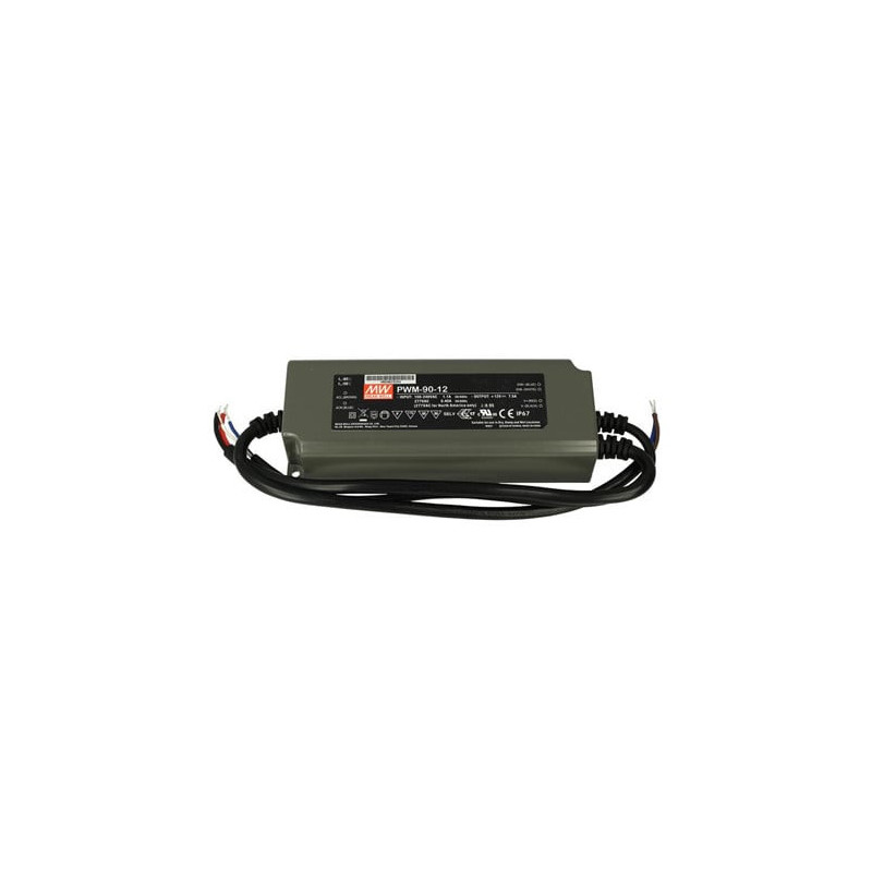 Impulsinis maitinimo šaltinis 12V 7.5A 90W IP67, dimeriuojamas