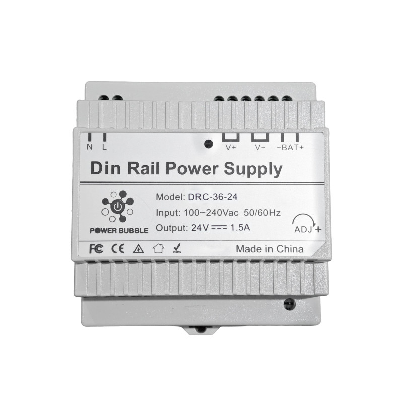 Switching power supply 24V 36W 1.5A with backup power function UPS, DIN rail mountable