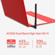 „Mercusys AC650“ didelės spartos belaidis dviejų dažnių USB adapteris