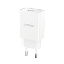 Dudao A4EU USB-A 2.1A sieninis įkroviklis - baltas + USB-A - USB-C laidas