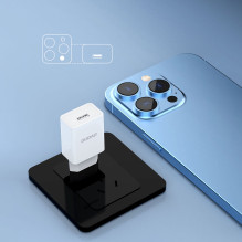 Dudao A4EU USB-A 2.1A sieninis įkroviklis - baltas + USB-A - USB-C laidas
