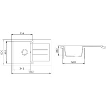 Sink Aquasanita Tesa SQT101-202AW 78x50x20 cm Sink Aquasanita Tesa SQT101-202AW 78x50x20 cm