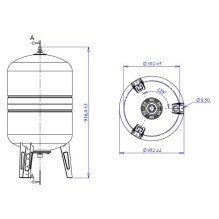 Vertikalioji hidroforo talpa Varem US100362CS0A2000, 100 l