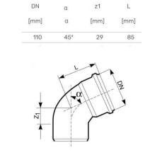 Elbow external D110x45 Elbow external D110x45