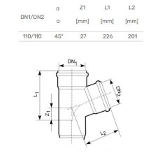 Tee external D110 / 110x45° Tee external D110 / 110x45°