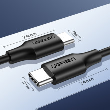Ugreen US286 USB-C – USB-C 3A 480Mb/s kabelis 3m – juodas