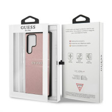 Guess Saffiano Strap Case for Samsung Galaxy S22 Ultra - Pink