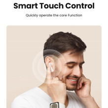 Ugreen HiTune T6 belaidės ausinės su ANC funkcija + USB-A - USB-C laidas - baltas