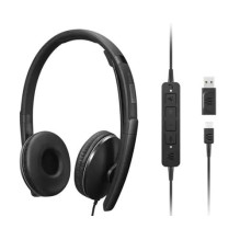 Headphones - Lenovo Wired USB Type-C Headphones with Noise Cancelling Microphone, 20 - 20,000 Hz, Black