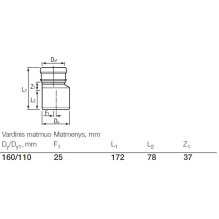 Sewer reducer 110x160 PVC brown