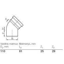 Lauko kanalizacijos alkūnė Wavin, Ø 110 mm, 45° Lauko kanalizacijos alkūnė Wavin, Ø 110 mm, 45°