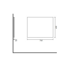 MIRROR HUNG RIMLESS ROXSIE L60 / 80