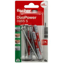Kaištis Fischer DuoPower, 65 mm x 8 mm, 4 vnt. Kaištis Fischer DuoPower, 65 mm x 8 mm, 4 vnt.