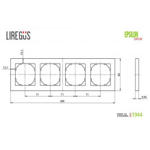 Keturvietis rėmelis LIREGUS EPSILON, smėlio spalvos Keturvietis rėmelis LIREGUS EPSILON, smėlio spalvos