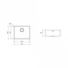 Stainless steel sink Plados-Telma Lavello SL5400 Sottotop Polished