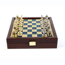 Chess Set - Manopoulos Byzantine Empire Metal with 20cm Board Chess Set - Manopoulos Byzantine Empire Metal with 20cm Board