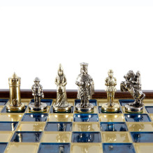 Chess Set - Manopoulos Byzantine Empire Metal with 20cm Board Chess Set - Manopoulos Byzantine Empire Metal with 20cm Board