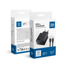 Įkroviklis Blue Star 25W USB-C + USB-C to USB-C cable juodas